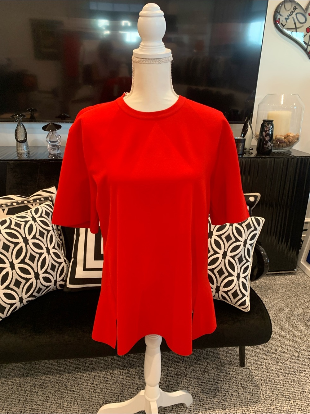 NWT Stella McCartney Bold Red Flared Knit Top & Pants Set - Picture 3 of 7